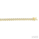 3 ctw Round Cut Diamond Illusion Tennis Bracelet in 10K Yellow Gold