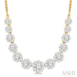 2 ctw Round Cut Diamond Lovebright Necklace in 14K Yellow and White Gold