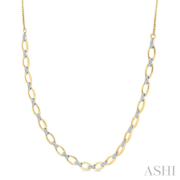1 ctw Round Cut Diamond Open Link Necklace in 14K Yellow Gold