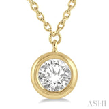 1/5 Ctw Round Cut Diamond Pendant With Chain in 14K Yellow Gold