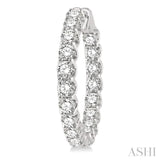 10.00 ctw Inside-Out Round Cut Diamond Hoop Earrings in 14K White Gold