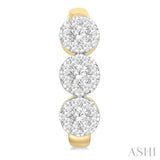 7/8 Ctw Lovebright Round Cut Diamond Half Hoop Earring in 14K Yellow and White Gold