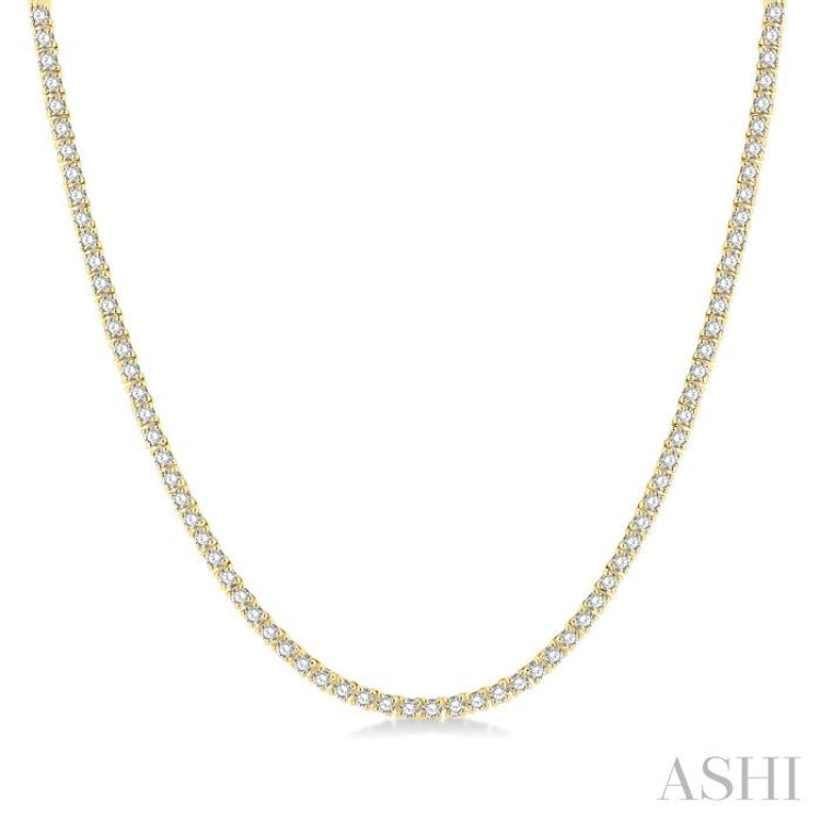5.00 ctw Round Cut Diamond Tennis Necklace in 14K Yellow Gold