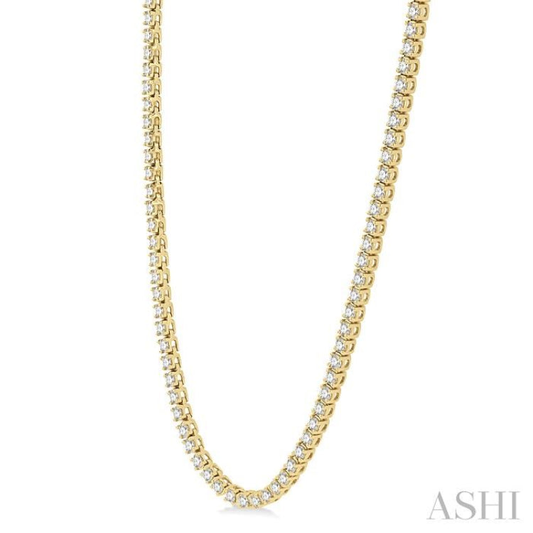 5.00 ctw Round Cut Diamond Tennis Necklace in 14K Yellow Gold