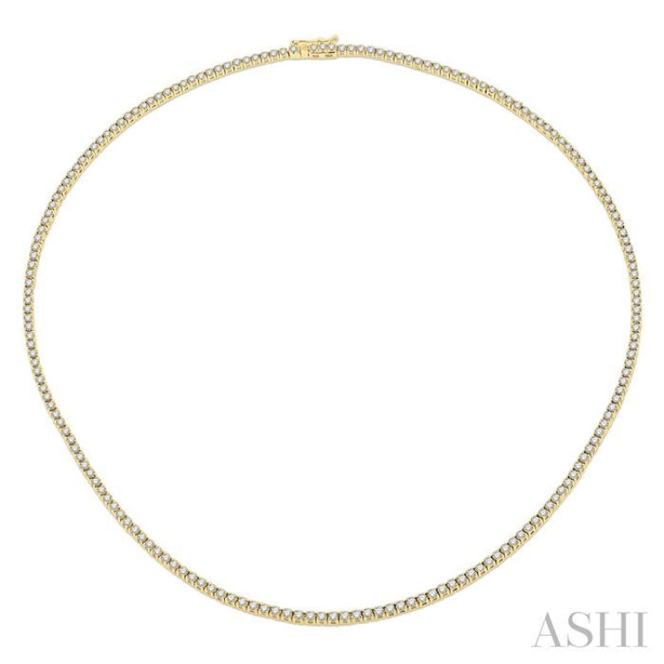 5.00 ctw Round Cut Diamond Tennis Necklace in 14K Yellow Gold