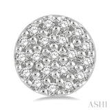 1/8 ctw Disc Shape Round Cut Diamond Petite Fashion Earring in 14K White Gold