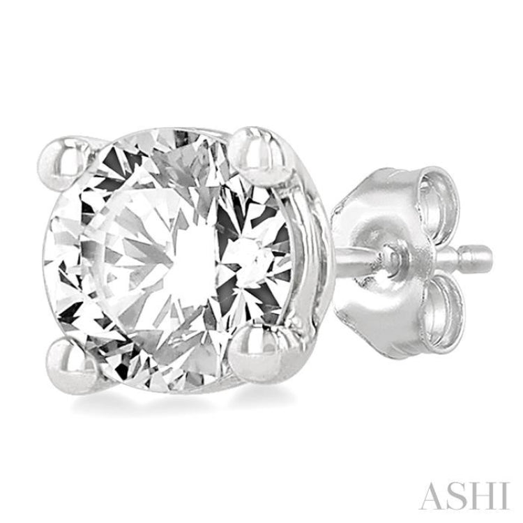 1/5 Ctw Round Cut Diamond Stud Earrings in 14K White Gold