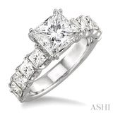 2 ctw Princess Cut Diamond Semi-Mount Engagement Ring in 18K White Gold