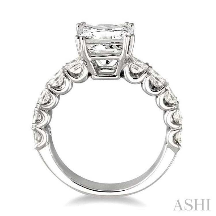 2 ctw Princess Cut Diamond Semi-Mount Engagement Ring in 18K White Gold
