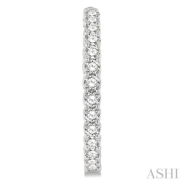 6.00 ctw Inside-Out Round Cut Diamond Hoop Earrings in 14K White Gold