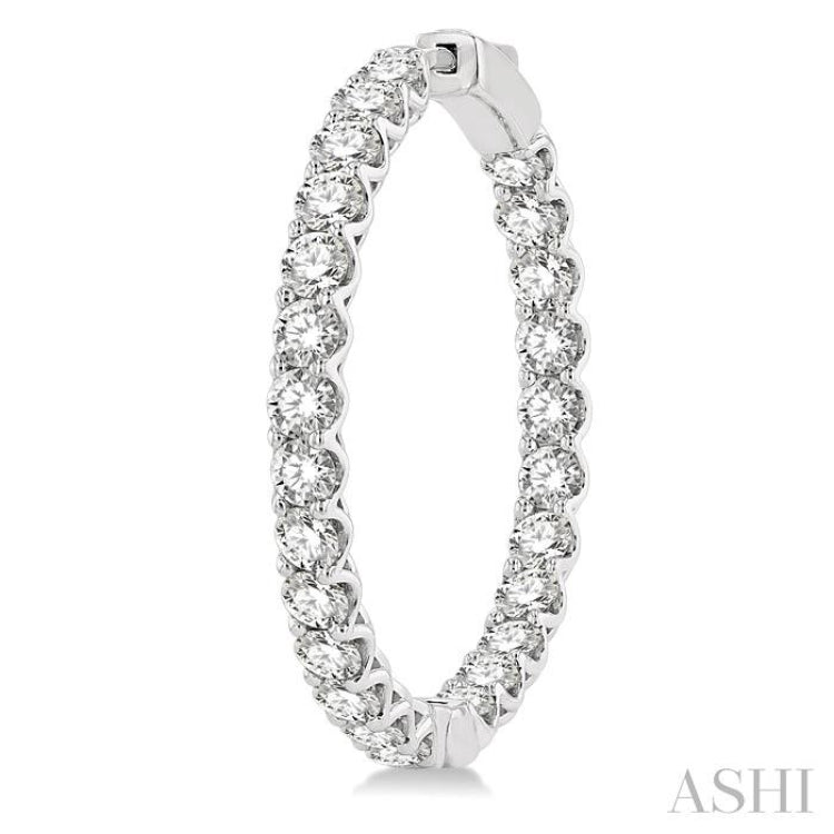 6.00 ctw Inside-Out Round Cut Diamond Hoop Earrings in 14K White Gold