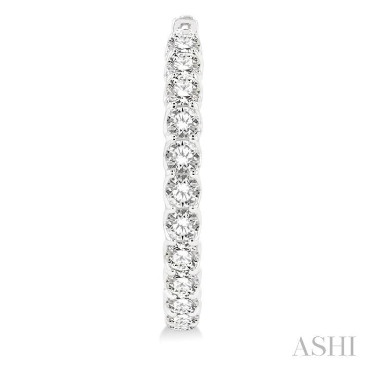 8.00 ctw Inside-Out Round Cut Diamond Hoop Earrings in 14K White Gold