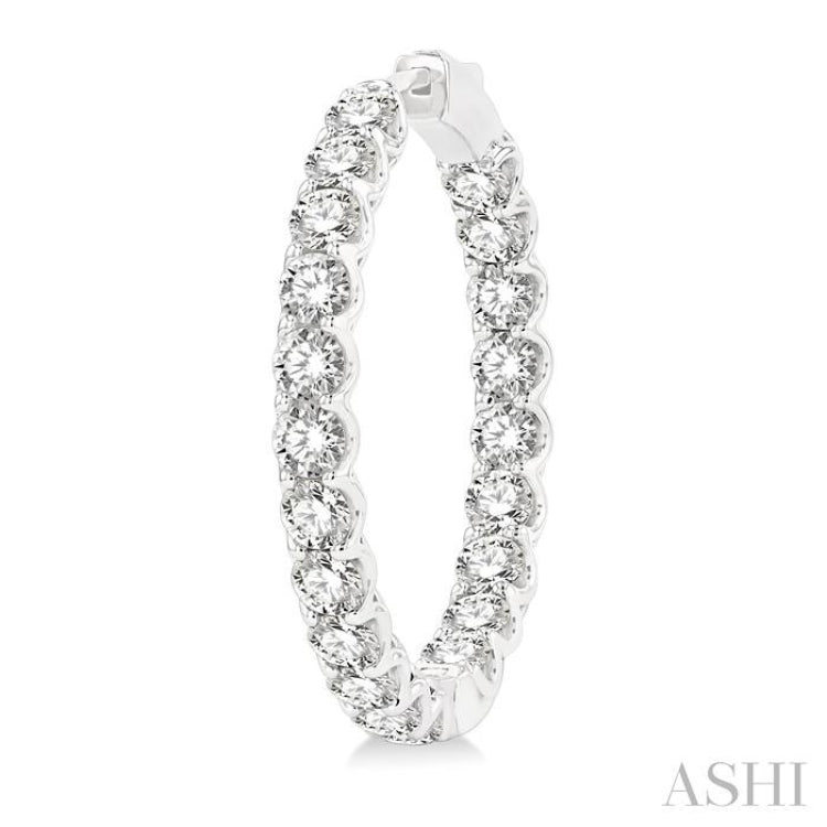 8.00 ctw Inside-Out Round Cut Diamond Hoop Earrings in 14K White Gold