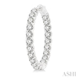 8.00 ctw Inside-Out Round Cut Diamond Hoop Earrings in 14K White Gold
