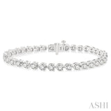 7 ctw Tri-Prong Round Cut Diamond Bracelet in 14K White Gold