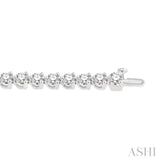7 ctw Tri-Prong Round Cut Diamond Bracelet in 14K White Gold