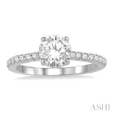 1/3 Ctw Round Diamond Semi-Mount Engagement Ring in 14K White Gold