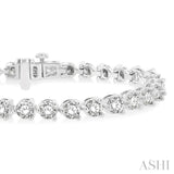 9 ctw 3 Prong Round Cut Diamond Tennis Bracelet WG 14K-G*