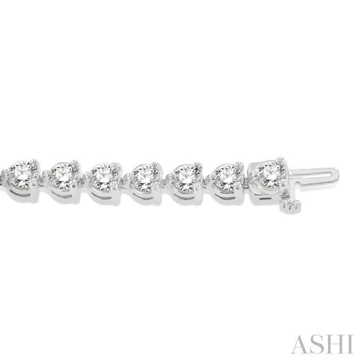 9 ctw 3 Prong Round Cut Diamond Tennis Bracelet WG 14K-G*