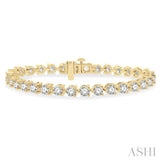 8 ctw 3 Prong Round Cut Diamond Tennis Bracelet YG 14K-G*