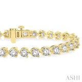 9 ctw 3 Prong Round Cut Diamond Tennis Bracelet YG 14K-G*