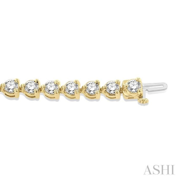 9 ctw 3 Prong Round Cut Diamond Tennis Bracelet YG 14K-G*