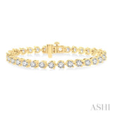 10 ctw 3 Prong Round Cut Diamond Tennis Bracelet YG 14K-G*