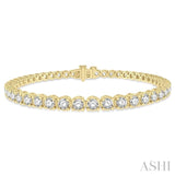 4 ctw Round Cut Diamond Tennis Bracelet in 14K Yellow Gold