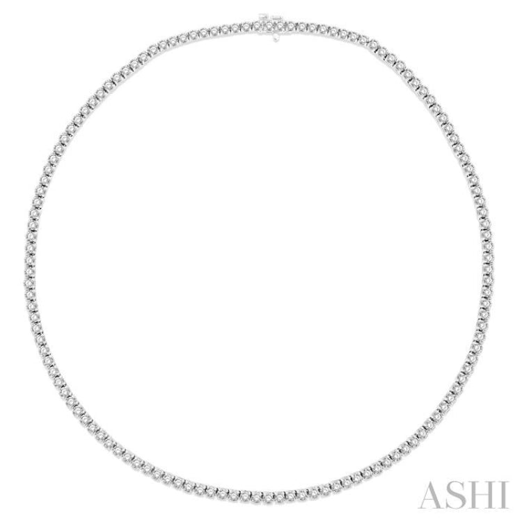 10.00 ctw Round Cut Diamond Tennis Necklace in 14K White Gold