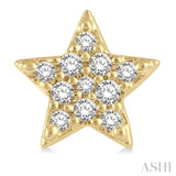 1/10 ctw Star Round Cut Diamond Petite Fashion Earring in 10K Yellow Gold