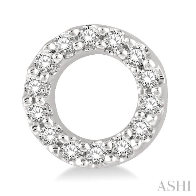 1/10 Ctw Circular Round Cut Diamond Petite Fashion Earrings in 10K White Gold