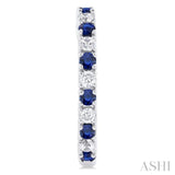 1.80 MM Round Shape Sapphire and 1/4 Ctw Round Cut Diamond Precious Hoop Earrings in 10K White Gold