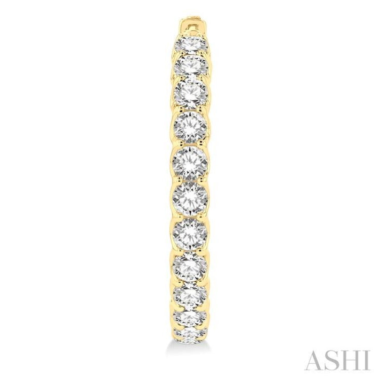 8.00 ctw Inside-Out Round Cut Diamond Hoop Earrings in 14K Yellow Gold