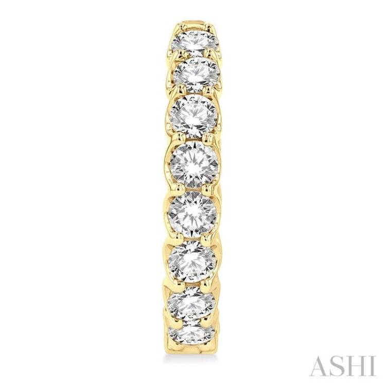 3 ctw Inside-Out Round Cut Diamond Hoop Earrings in 14K Yellow Gold
