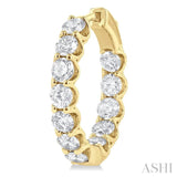5 ctw Inside-Out Round Cut Diamond Hoop Earrings in 14K Yellow Gold
