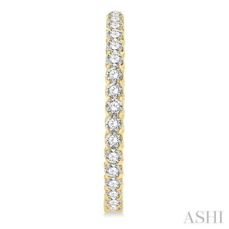 10 ctw Inside-Out Round Cut Diamond 1 1/2 Inch Hoop Earrings in 14K Yellow Gold