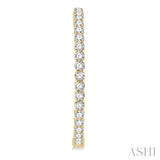 7 ctw Inside-Out Round Cut Diamond 1 1/2 Inch Hoop Earrings in 14K Yellow Gold