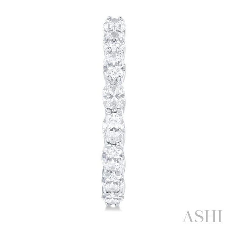 1 7/8 ctw North-South Oval Cut Diamond Fashion Hoop Earring in 14K White Gold