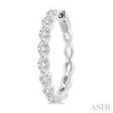 1 7/8 Ctw North-South Oval Cut Diamond Fashion Hoop Earring in 14K White Gold
