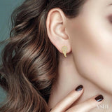 1/10 Ctw Petite Angel Wings Round Cut Diamond Fashion Stud Earrings in 10K Yellow Gold