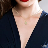 1/4 Ctw Petite Basketball Round Cut Diamond Fashion Pendant With Chain in 10K Yellow Gold