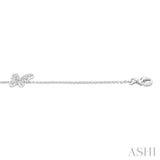 1/6 Ctw Petite Butterfly Round Cut Diamond Fashion Bracelet in 10K White Gold