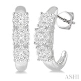 3/4 ctw Lovebright Round Cut Diamond Earrings in 14K White Gold
