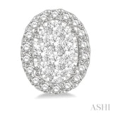 1/2 ctw Oval Shape Lovebright Round Cut Diamond Stud Earrings in 14K White Gold
