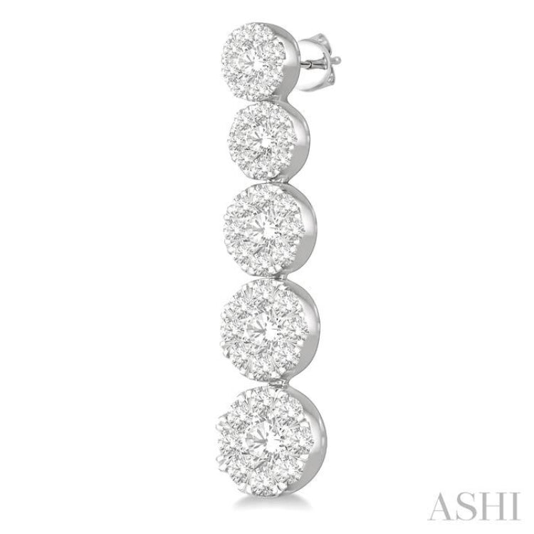 1 1/6 ctw Lovebright Round Cut Diamond Earrings in 14K White Gold