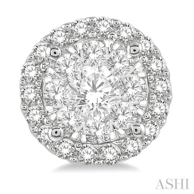 1/2 ctw Lovebright Round Cut Diamond Stud Earrings in 14K White Gold