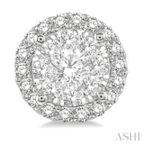 1/2 ctw Lovebright Round Cut Diamond Stud Earrings in 14K White Gold