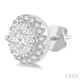 1/2 ctw Lovebright Round Cut Diamond Stud Earrings in 14K White Gold