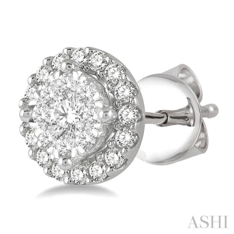 1/3 ctw Lovebright Round Cut Diamond Stud Earrings in 14K White Gold
