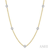 1 1/2 ctw Round Cut Diamond Fashion Necklace in 14K Yellow and White Gold